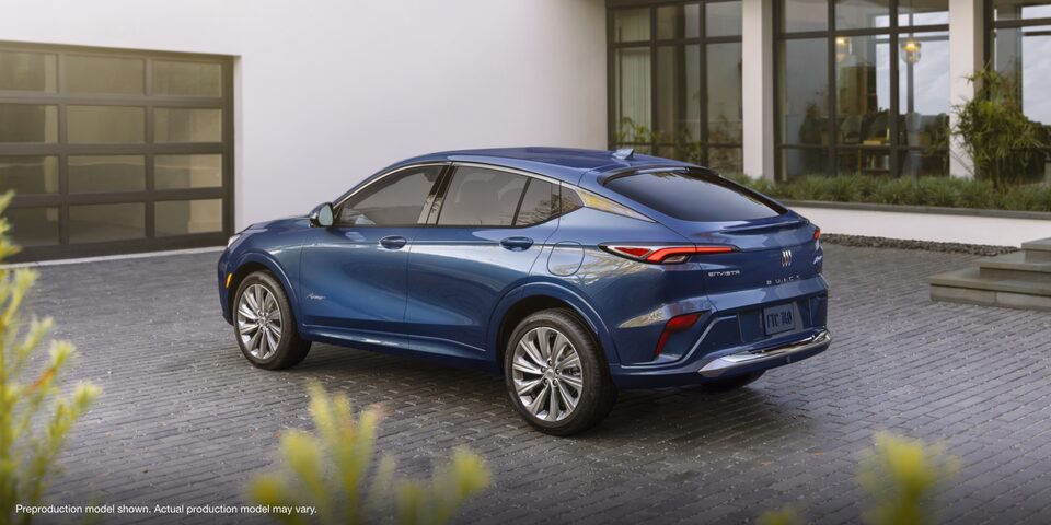 A Side Profile Shot of the Buick Envista Parked with a Disclaimer on the Bottom
