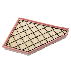 An Engine Air Filter Against White Background