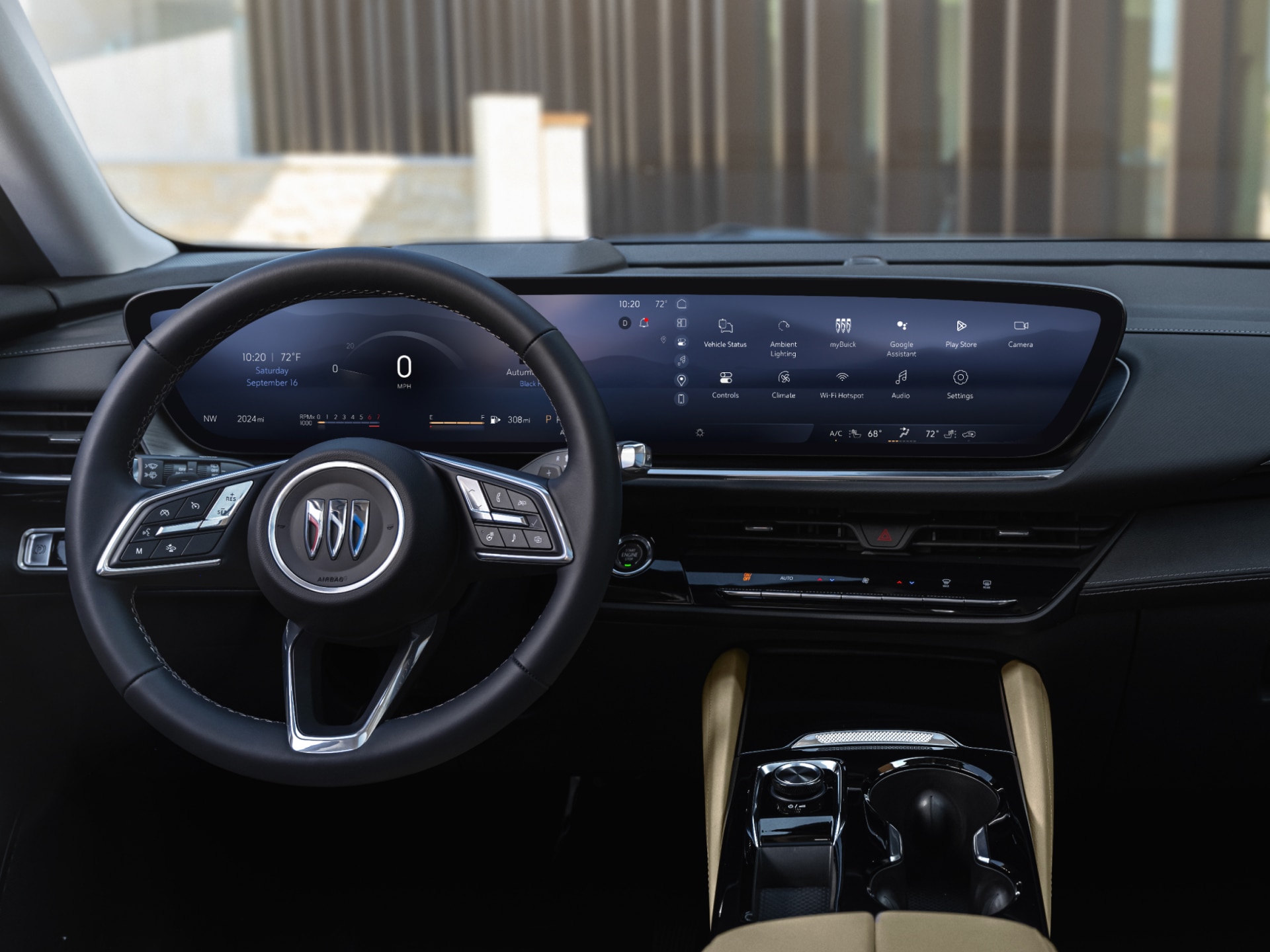 Interior View of the Dashboard and Infotainment System in the Buick Envision
