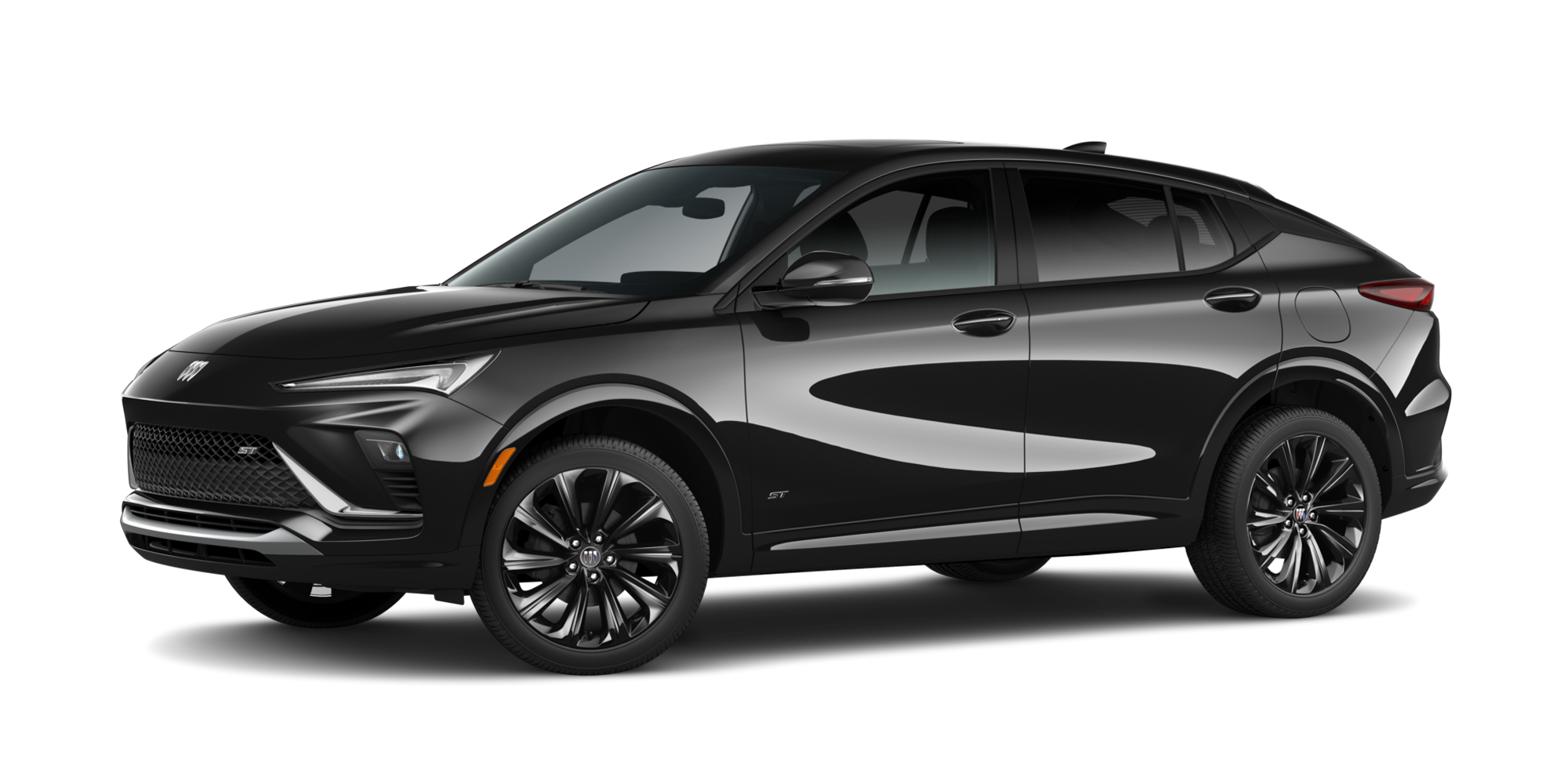 A 2025 Black Buick Envista Sport Touring SUV on a White Background