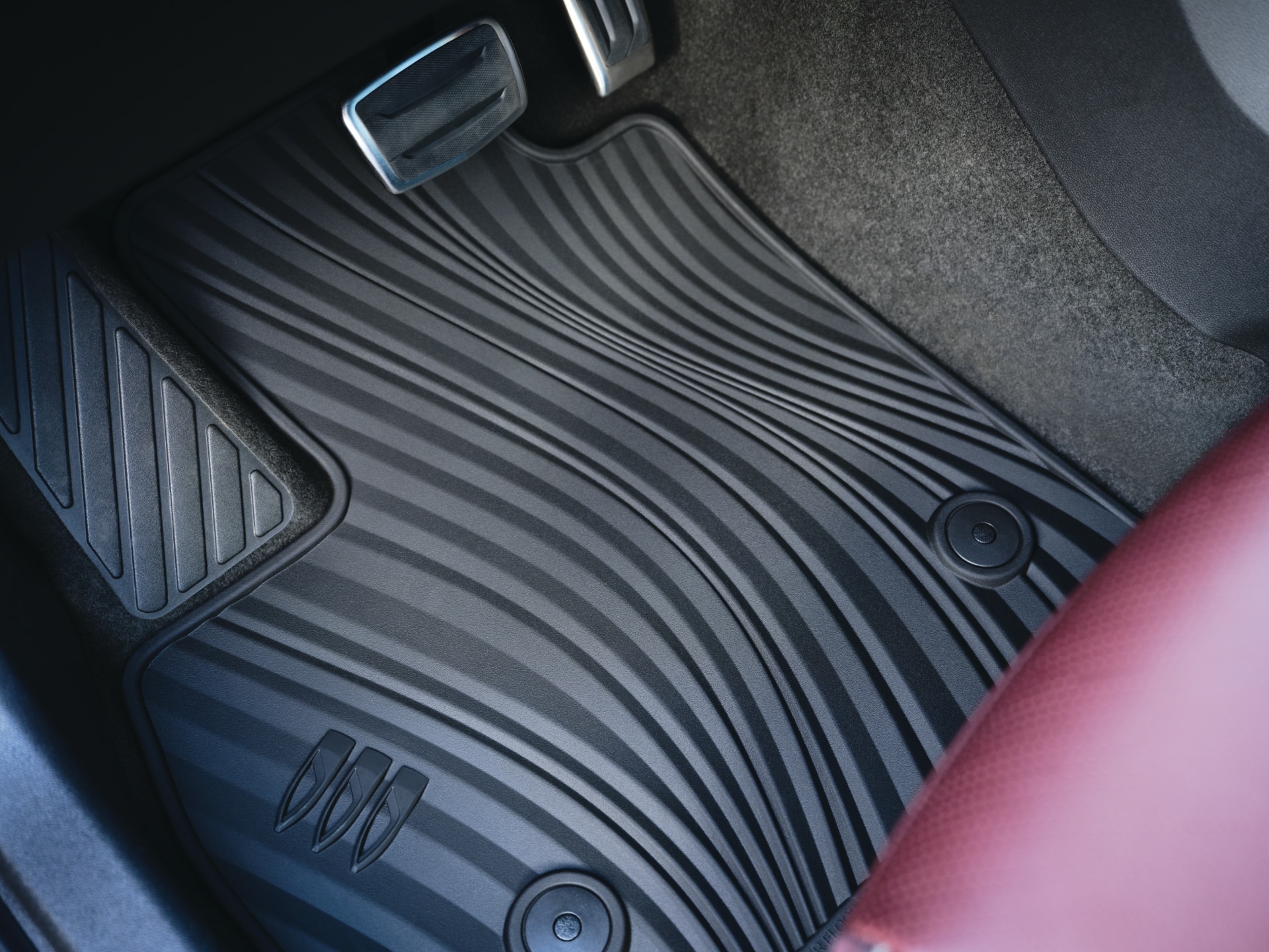 Close-up View of the First-Row Premium All-Weather Floor Mats in the Buick Envision