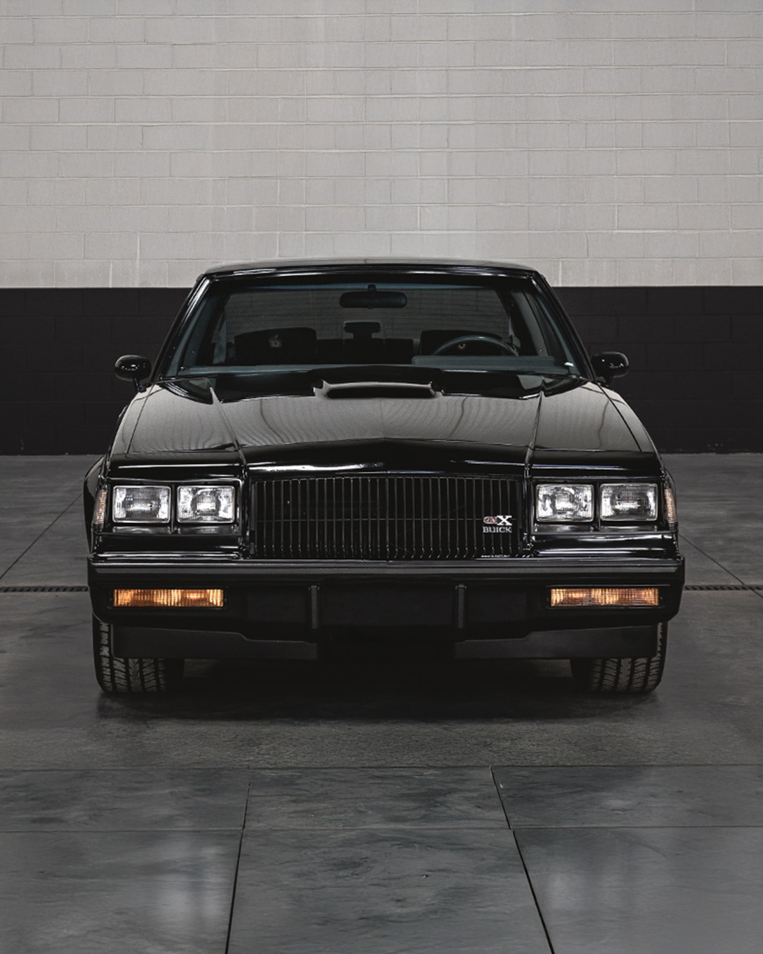 Front View of a Black Buick GNX