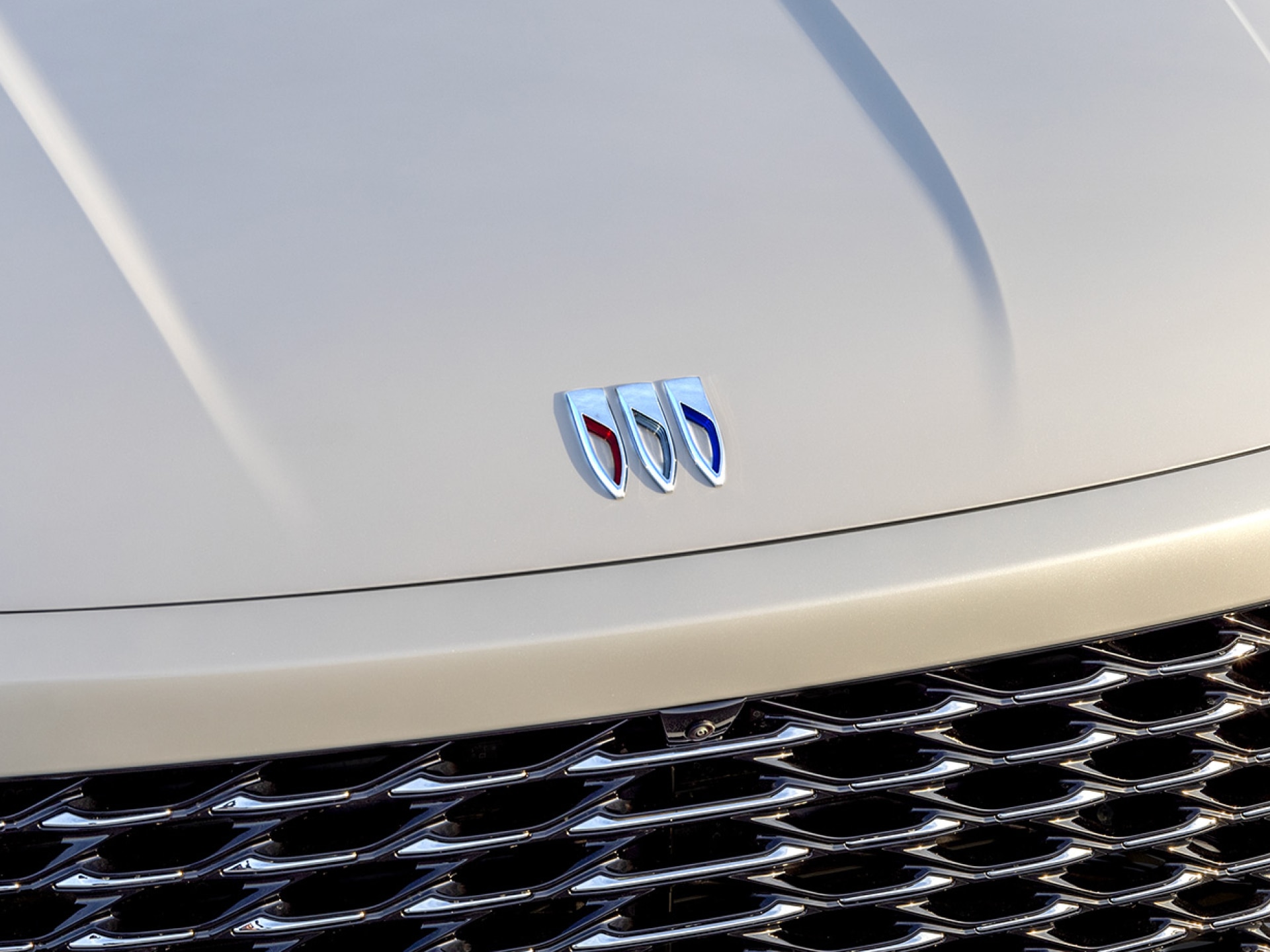Front Three-Quarters View of the Buick Logo and Grille on a 2024 Buick Envista