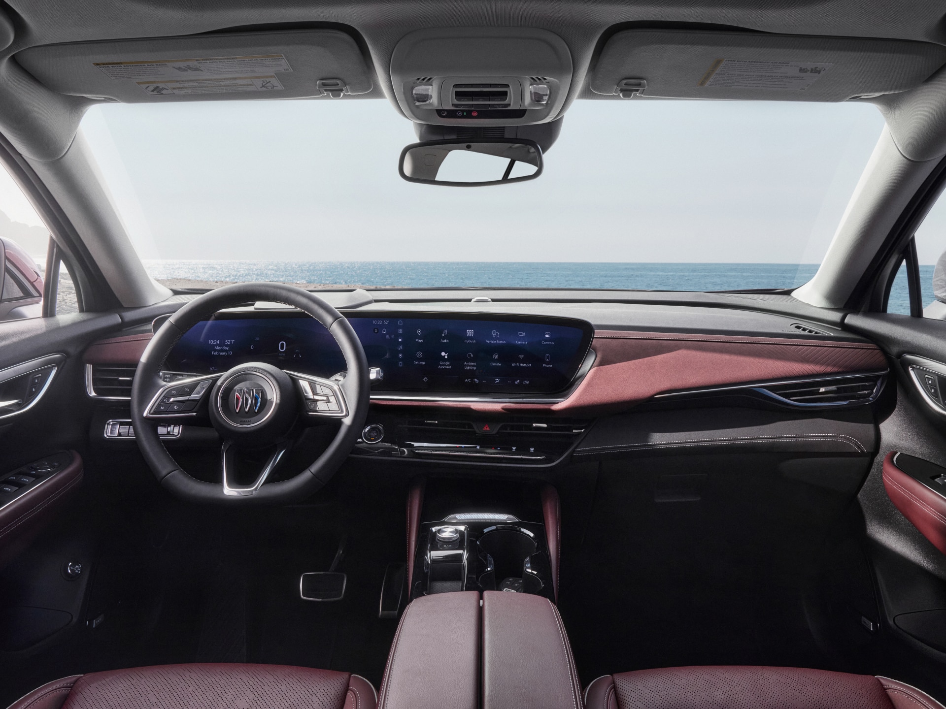 The Wide Digital Display in a Buick Vehicle's Dashboard Shows the myBuick App Icon and Other Features