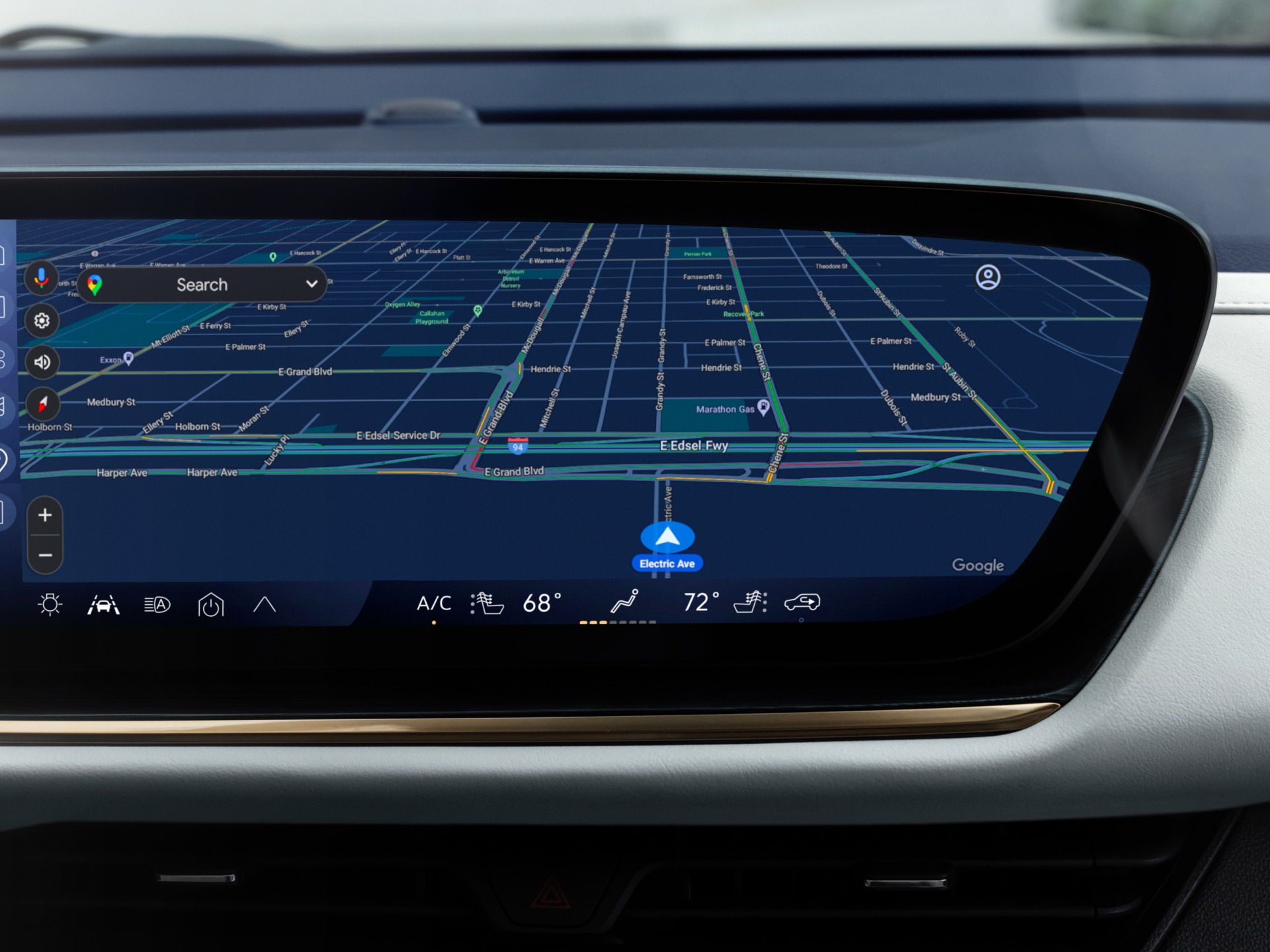 Close-up View of the Buick Infotainment System Displaying the Maps App