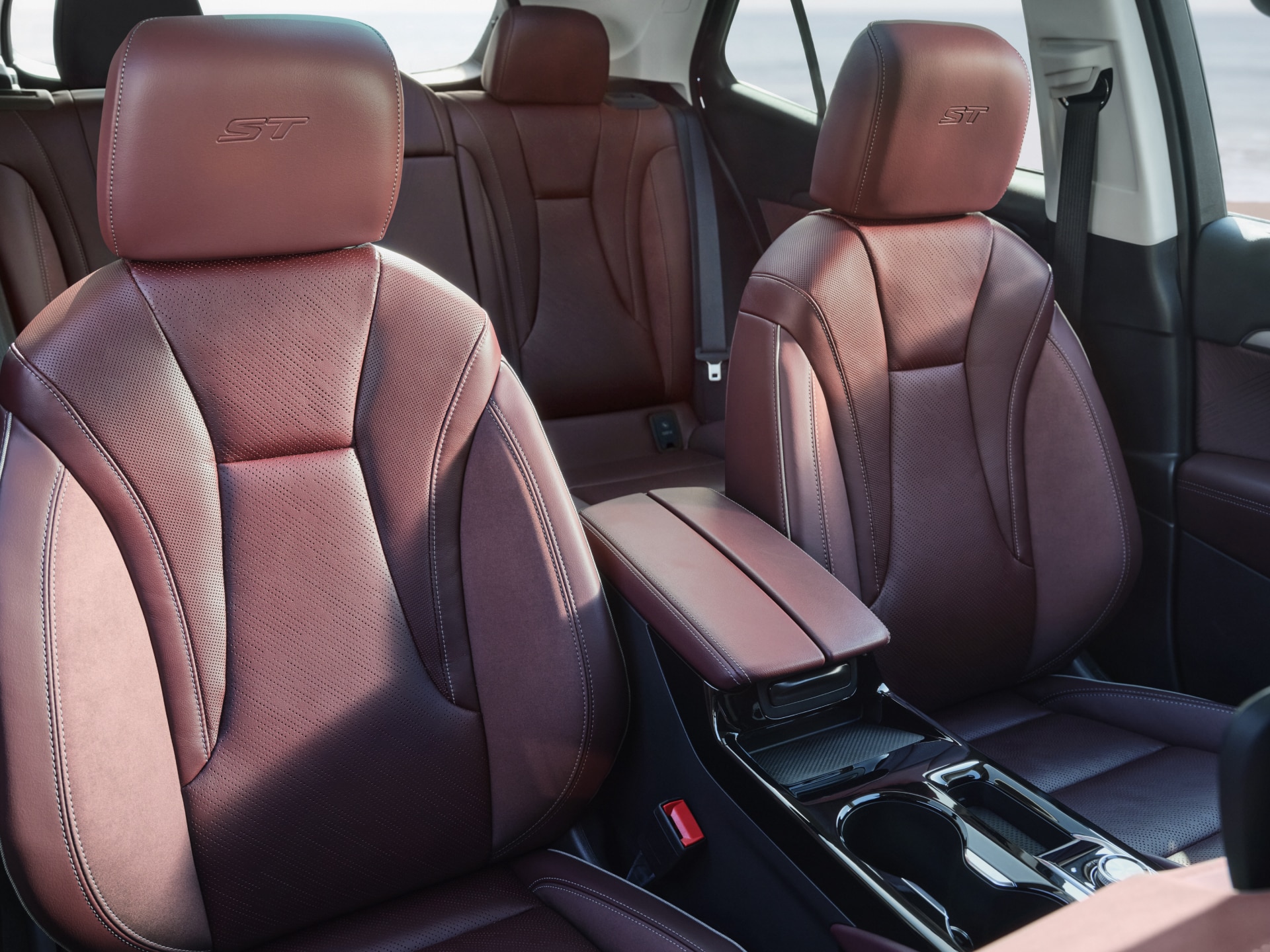 Interior View of the Leather Interior Seating in the Buick Envision ST Sporty Compact SUV Displaying the Seating Capacity