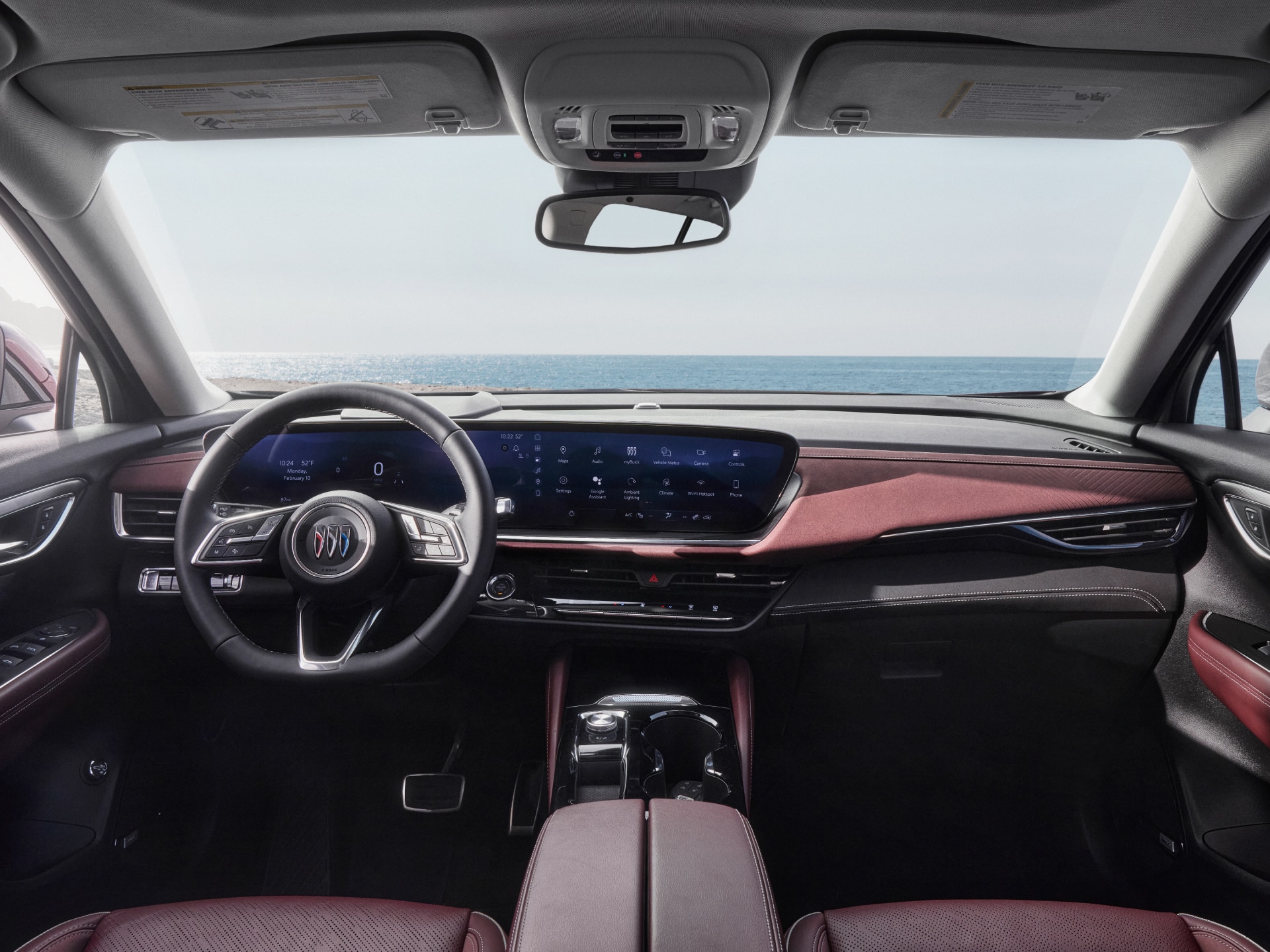 The Modern Interior of a Buick SUV Features a Digital Dashboard and a Large Infotainment Screen