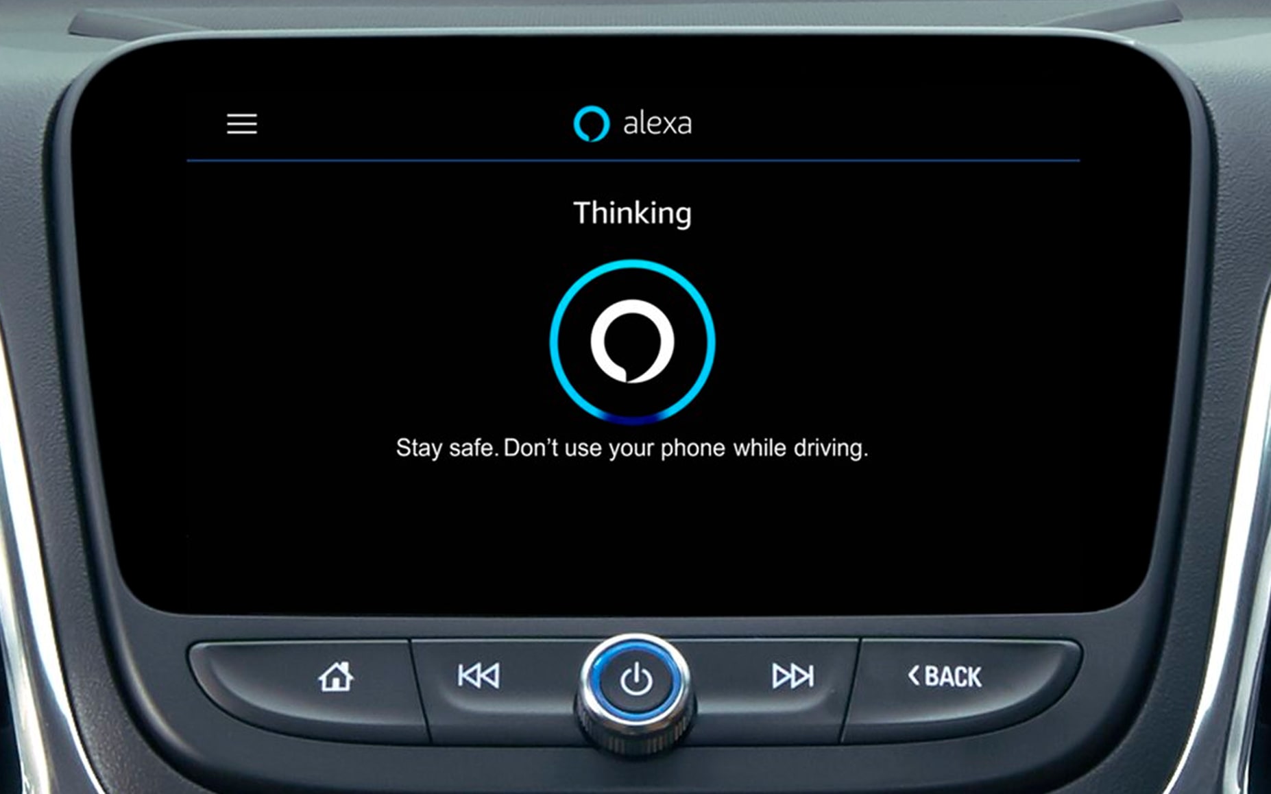 Close-up of the Buick Infotainment System Displaying the Voice Assistant App