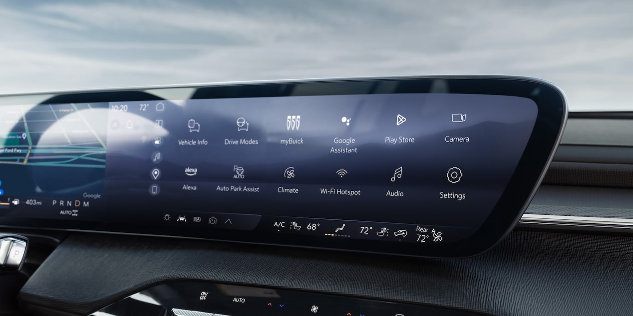 Close-up of a Buick Infotainment Screen Displaying Apps