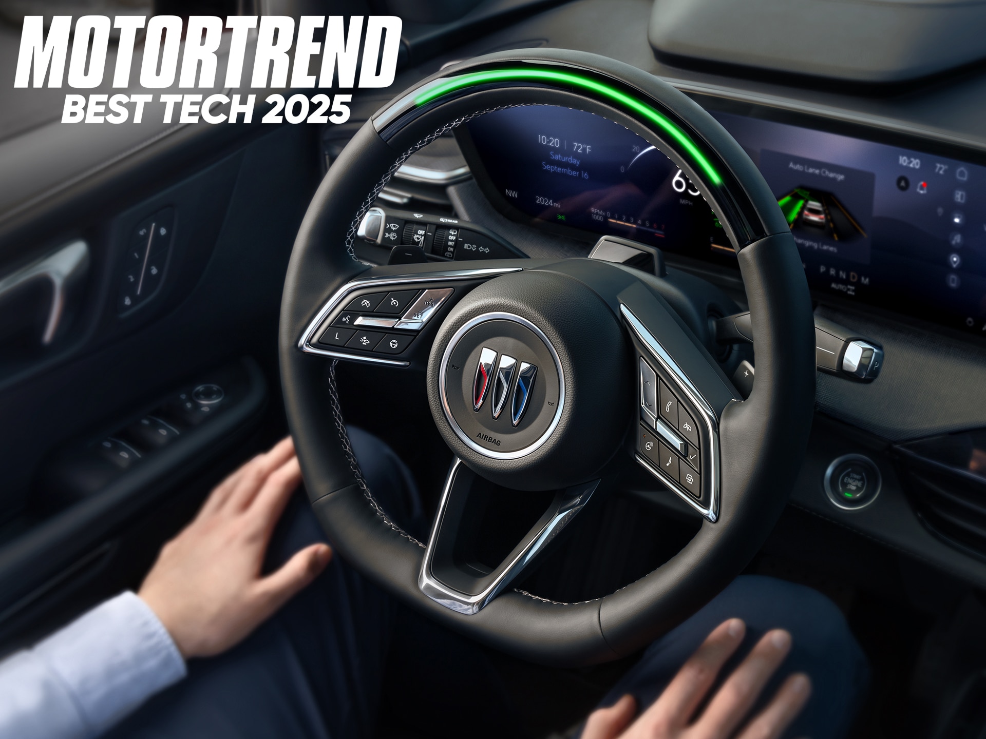Driver Using Super Cruise Hands Free Driving Technology in Their Buick Enclave