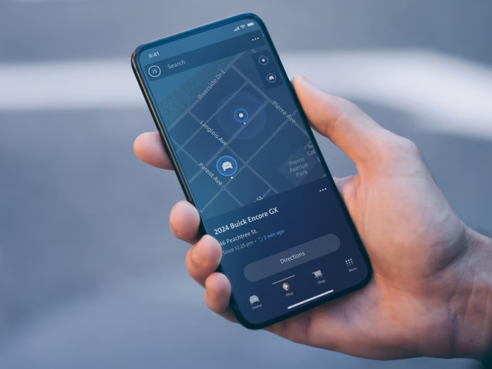 Close-up of a Smartphone Displaying the myBuick App