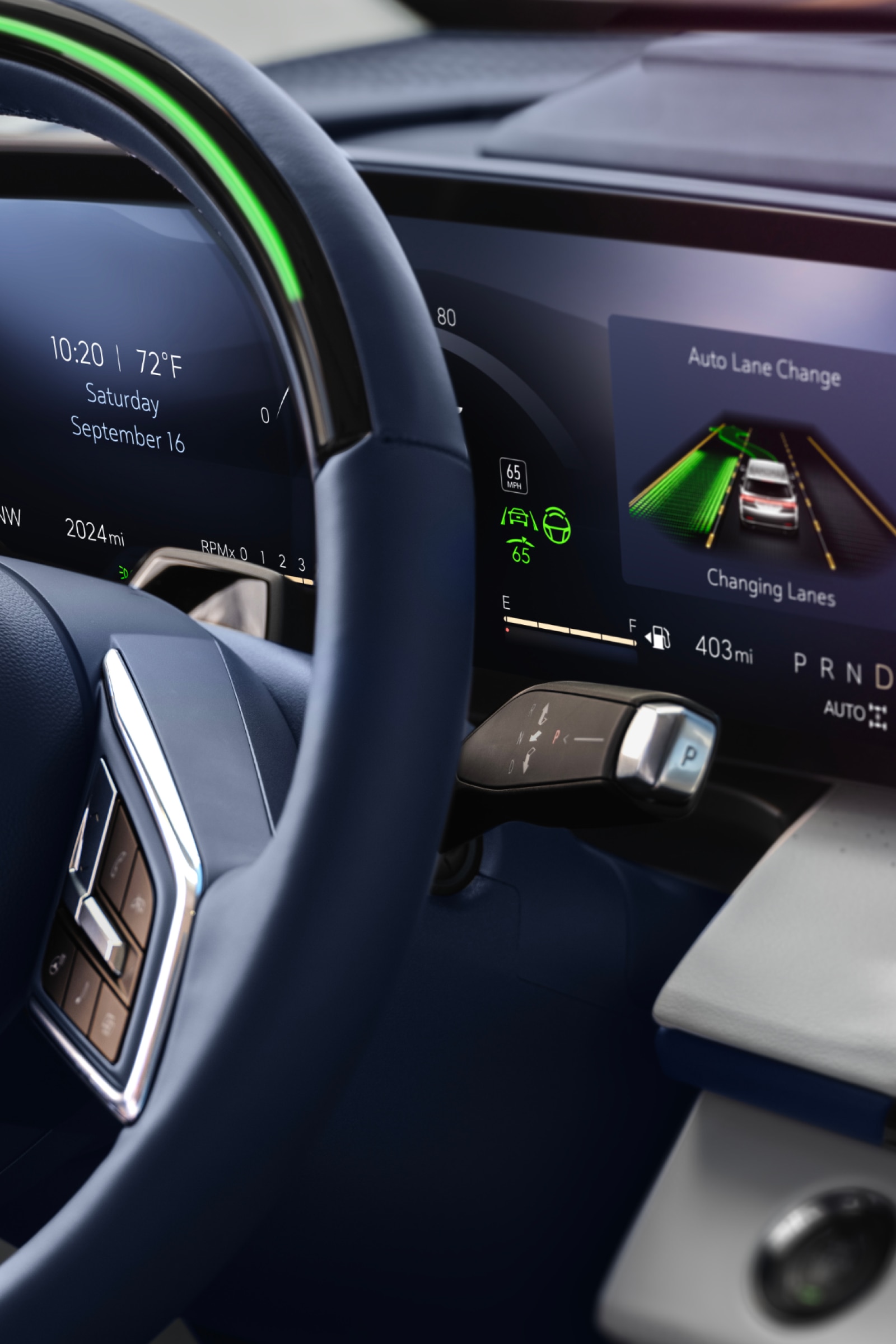 A Buick Dashboard Showing Super Cruise Auto Lane Change