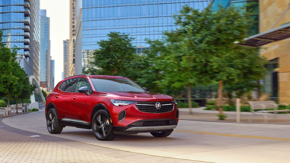 2022 Buick Envision Driving Through Downtown Area