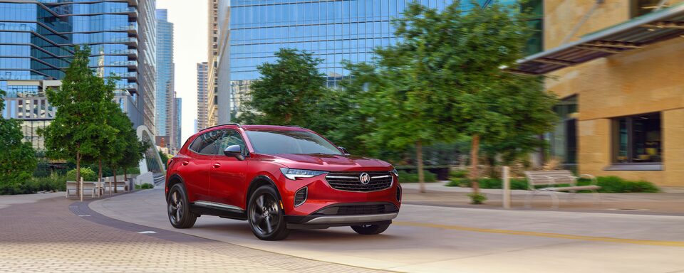 2022 Buick Envision Driving Through Downtown Area