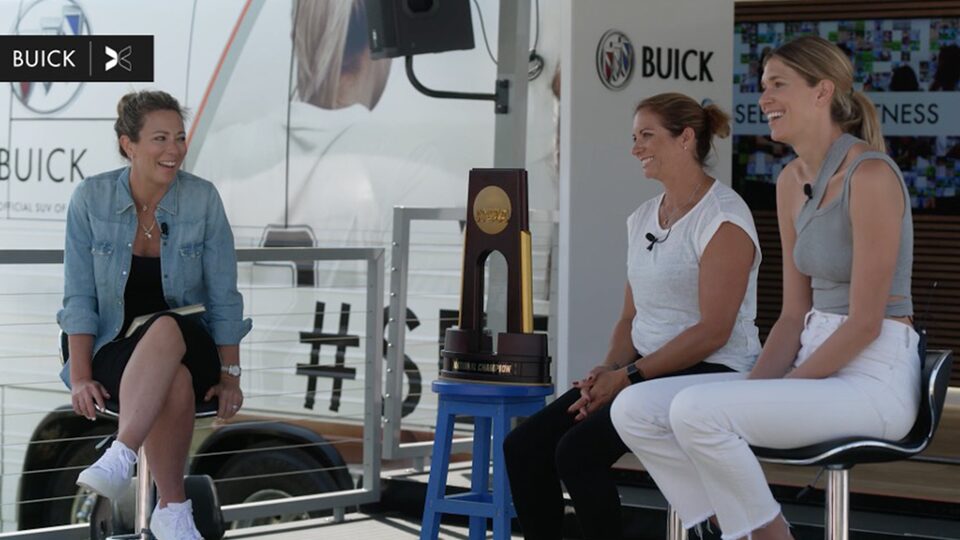 Misty May-Treanor and Alix Klineman chatting with Brooke Baldwin On Buick Huddle