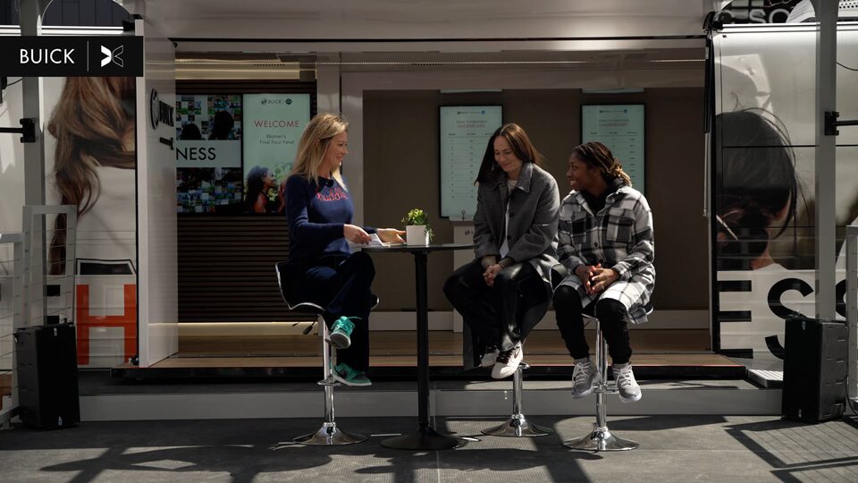 Sue Bird and Aari McDonald Sitting down Chatting With Brooke Baldwin On Buick Huddle