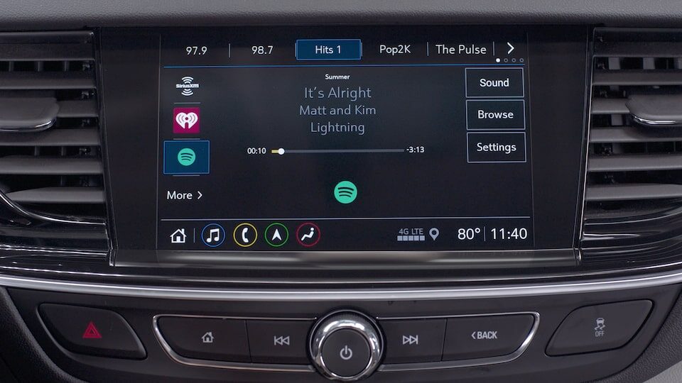 The Audio App Displayed on the Buick Infotainment System