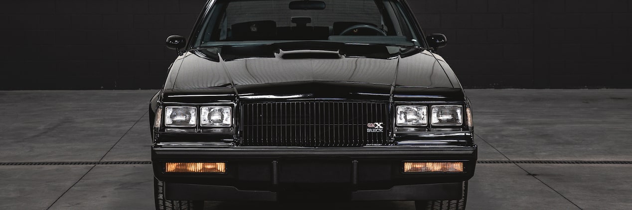 Front View of a Black Buick GNX