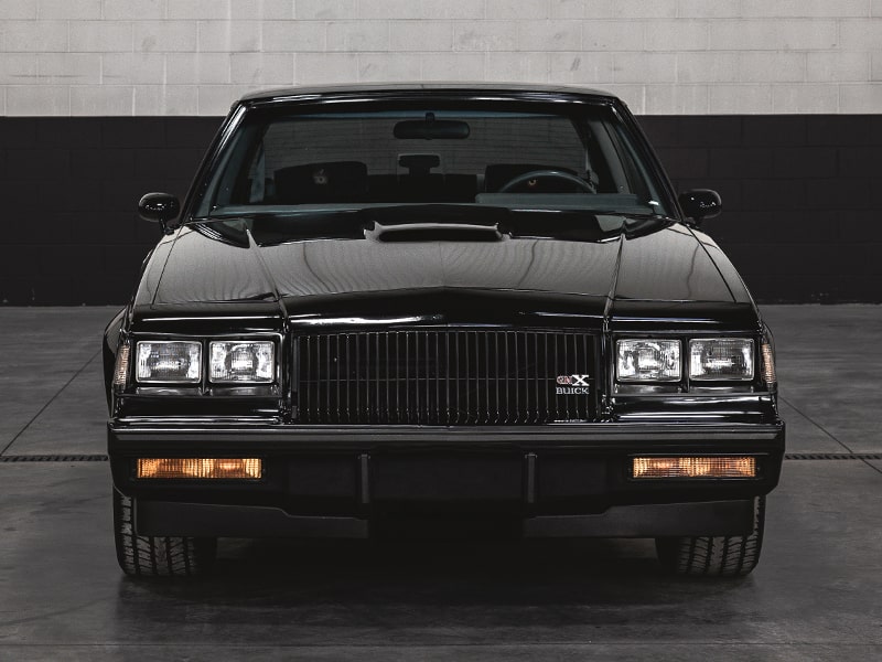 Front View of a Black Buick GNX