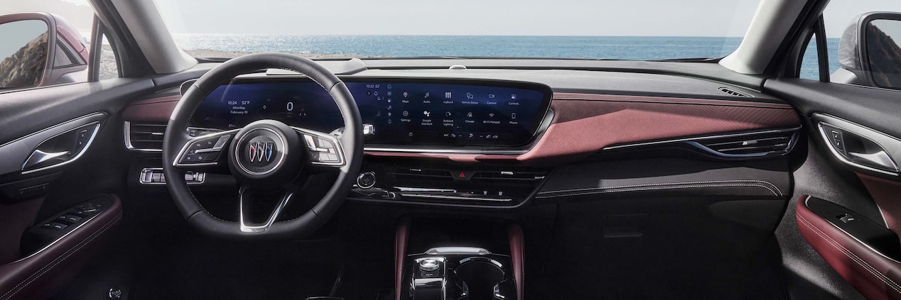 The Wide Digital Display in a Buick Vehicle's Dashboard Shows the myBuick App Icon and Other Features