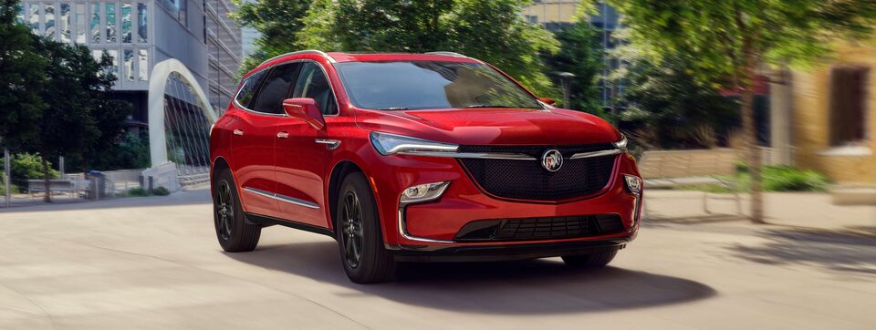 The Buick Enclave Speeding Through the City Center