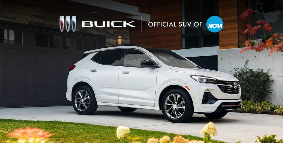 Closeup on the Buick Encore GX Essence Parked In a Driveway