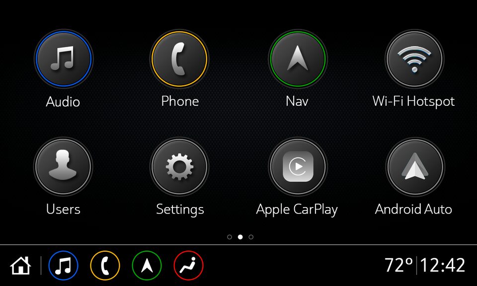 Closeup on Infotainment System Icons