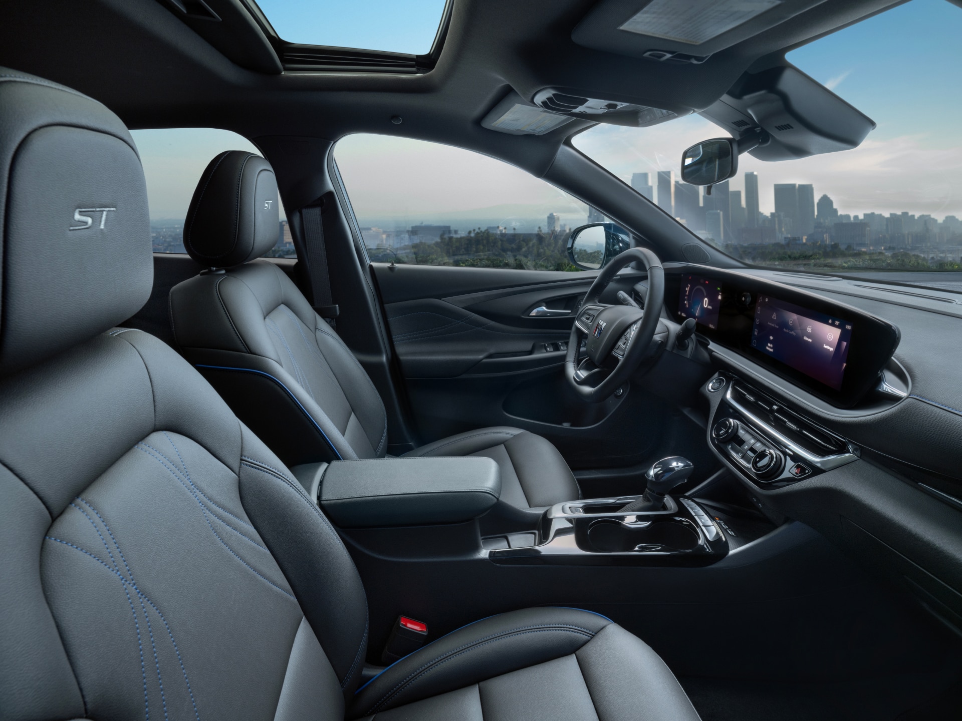 Interior of a Buick SUV with Black Leather Seats