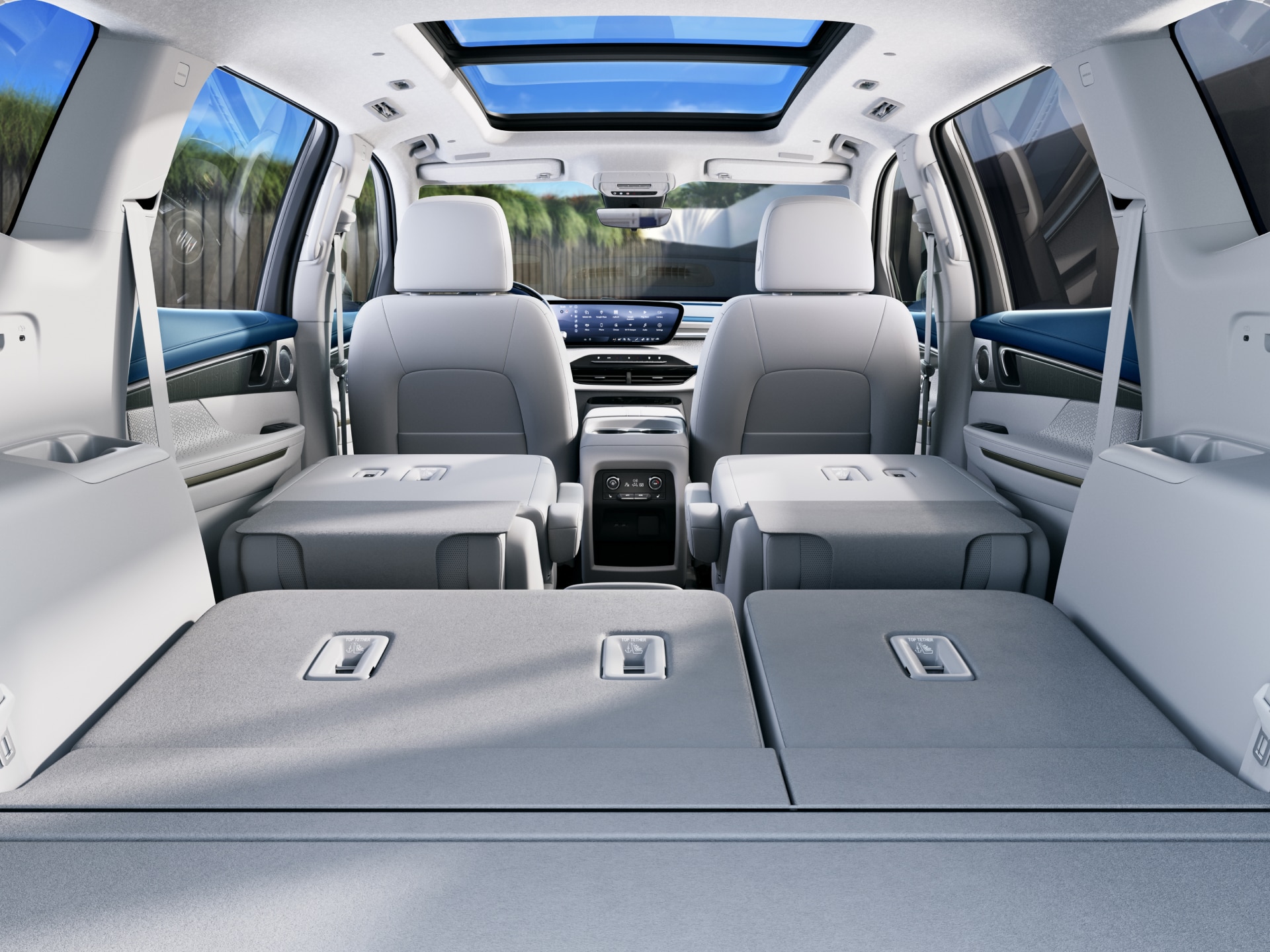 The Interior Cargo Area of a Buick Enclave SUV with Rear Seats Folded Down