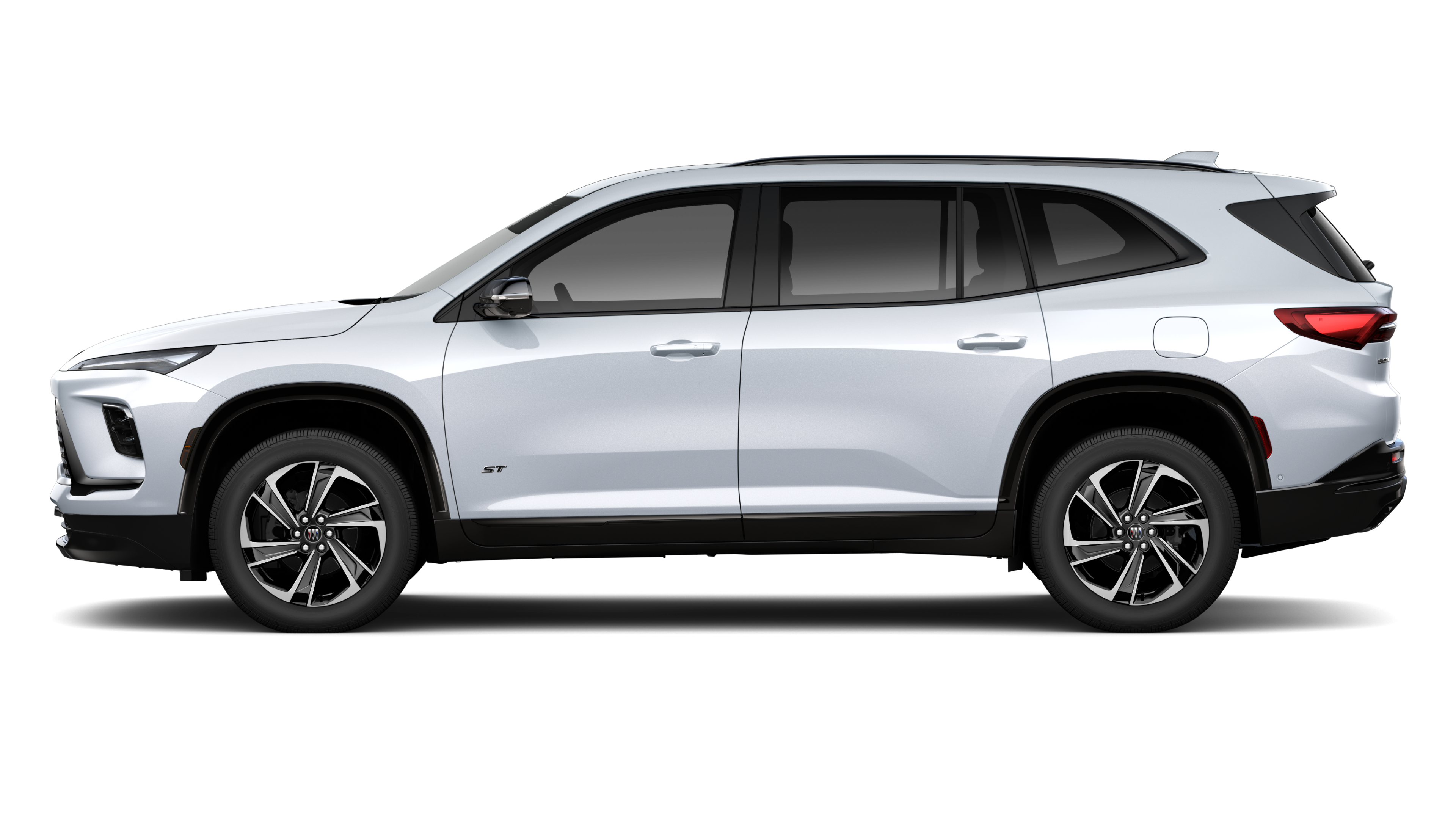 Side View of a White Buick Enclave ST SUV with Black Wheels