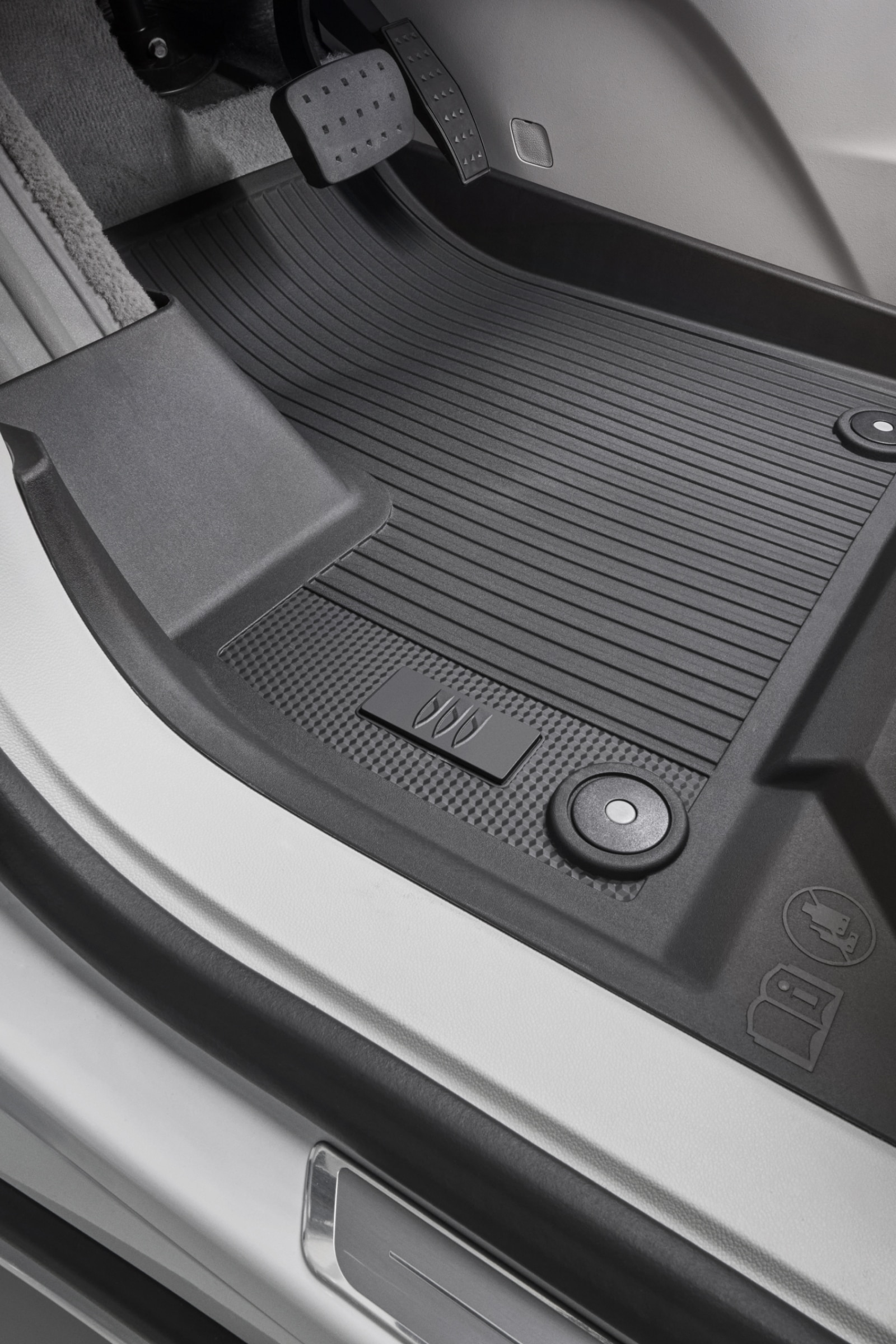 A Black All-Weather Floor Mat in a Buick Interior