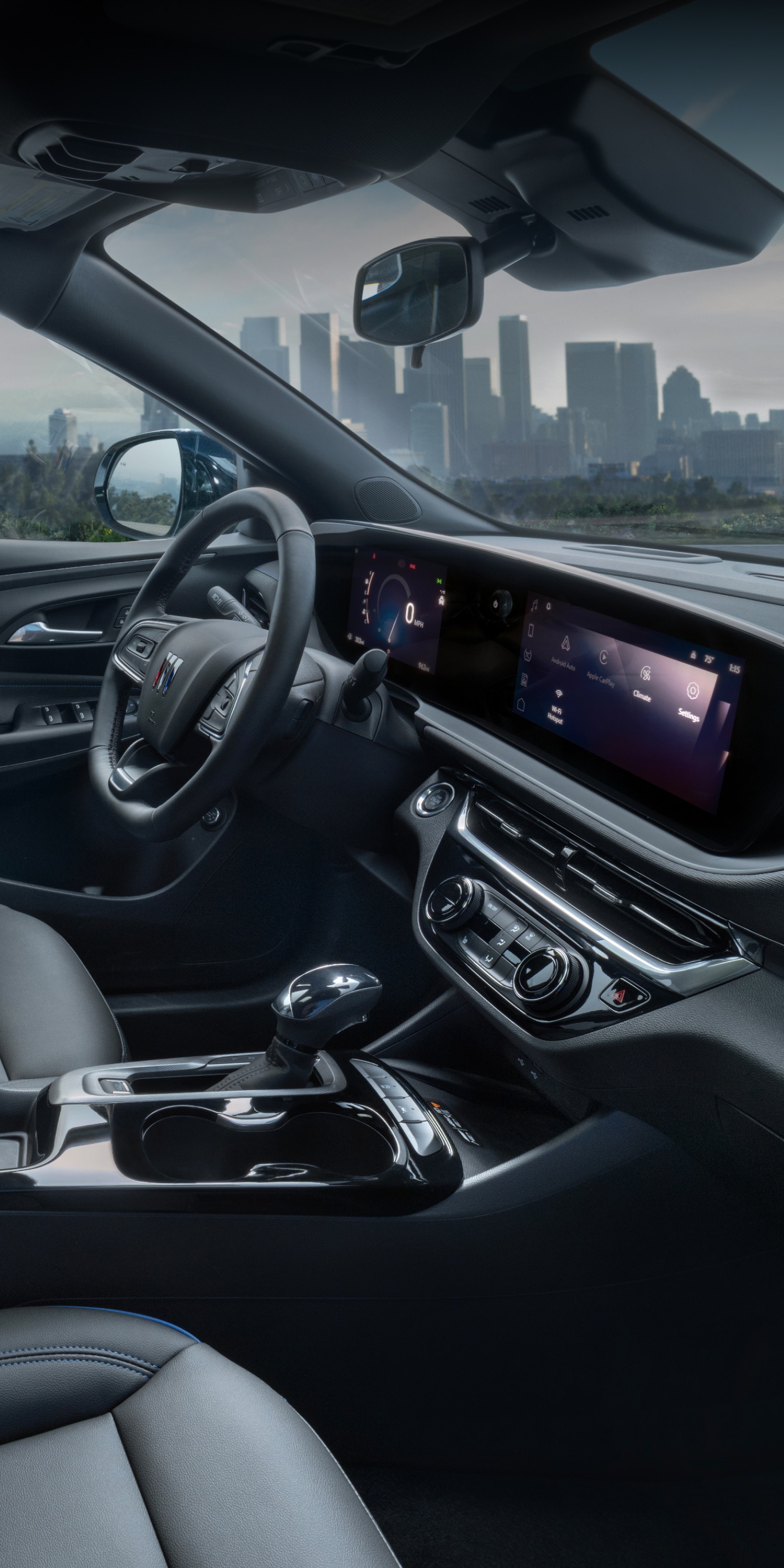 Interior of a Buick SUV with Black Leather Seats