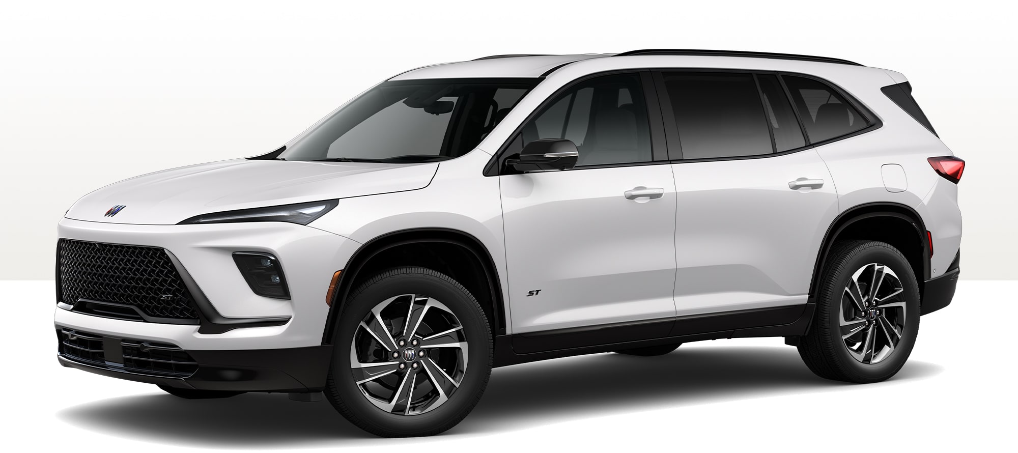 A White 2025 Buick Enclave ST SUV Isolated on a White Background