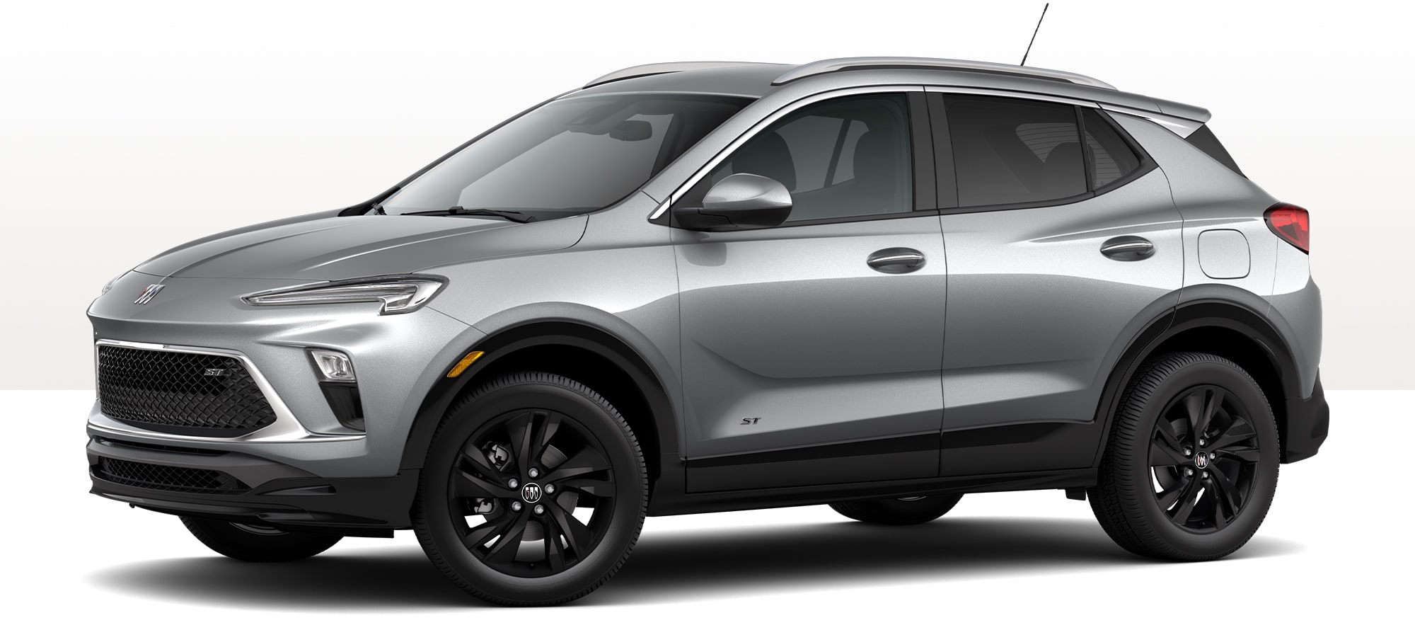 A Gray 2026 Buick Encore GX ST SUV Isolated on a White Background