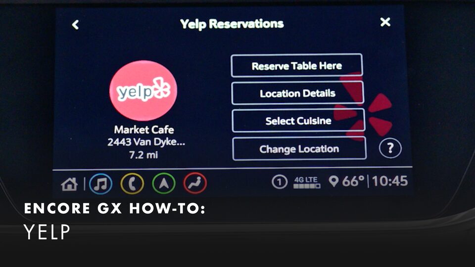 2020 Buick Encore Small Luxury SUV How-to Access Onboard Yelp Ordering Services Video