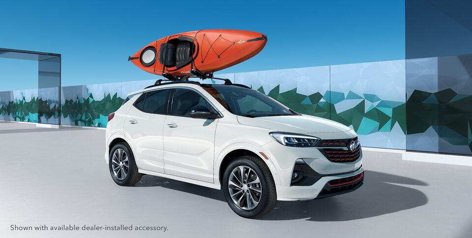 2021 Buick Encore GX ST Sporty SUV with kayaks on roof rails
