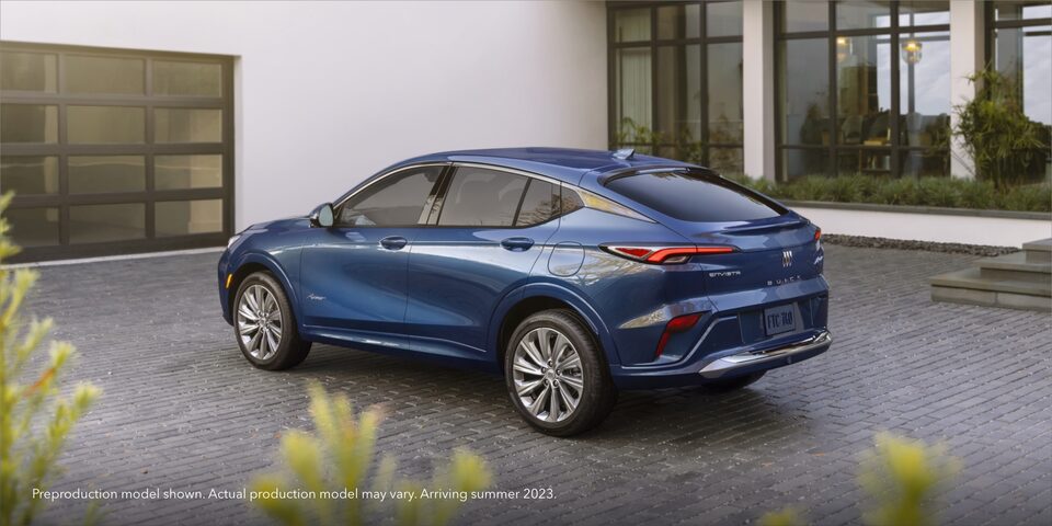 A Side Profile Shot of the Buick Envista Parked with a Disclaimer on the Bottom