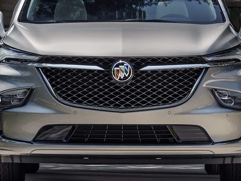 Close-up on the Passenger Side Exterior and Tires and Rims of the Buick Enclave