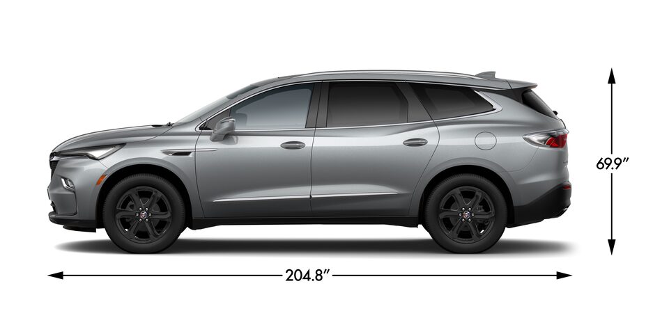 Line Drawing of Buick Enclave Displaying Dimensions