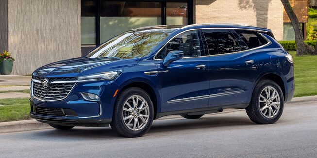 The Blue Buick Enclave Parked On-Road