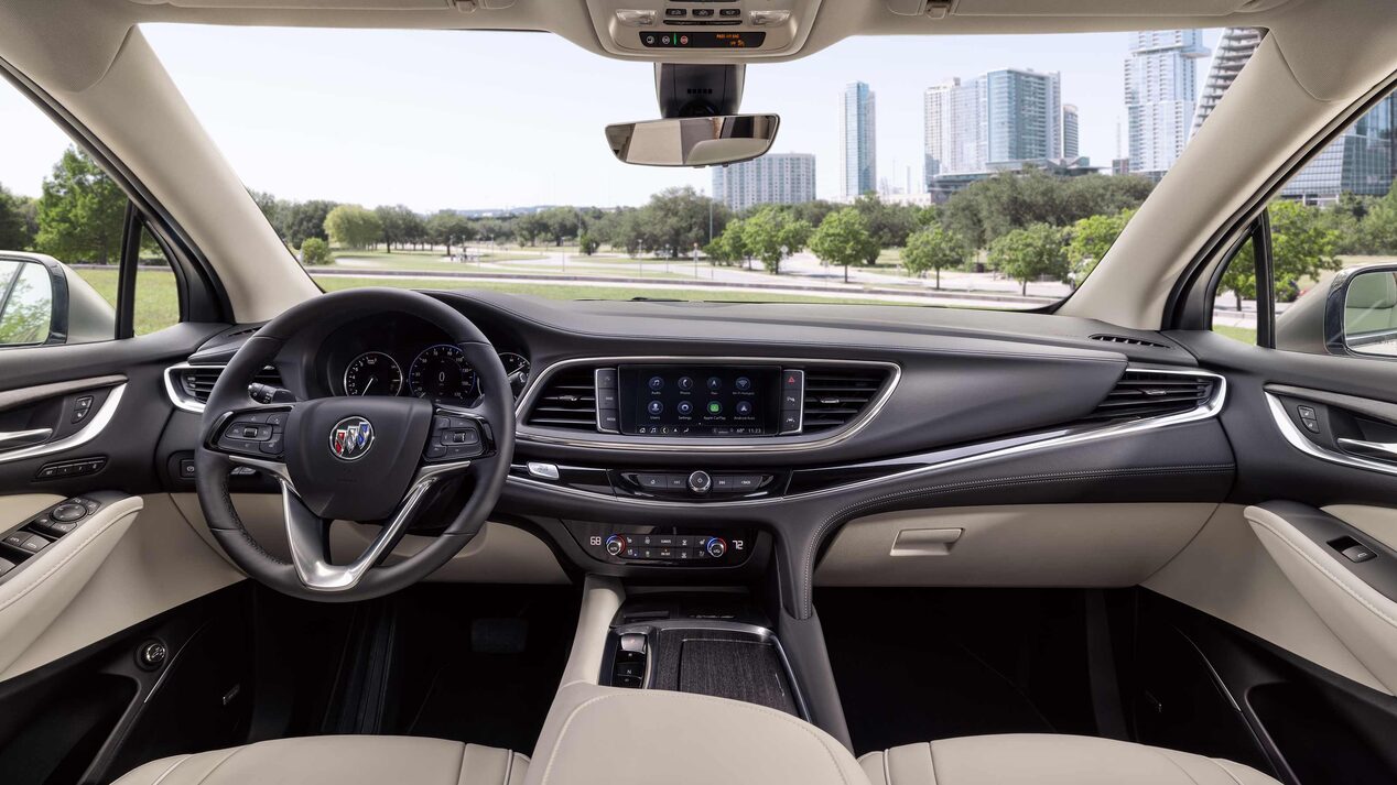 2024 Buick Enclave heads up display and beige interior
