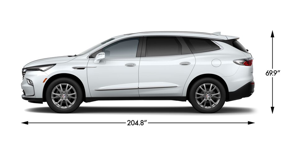 Line Drawing of Buick Enclave Displaying Dimensions