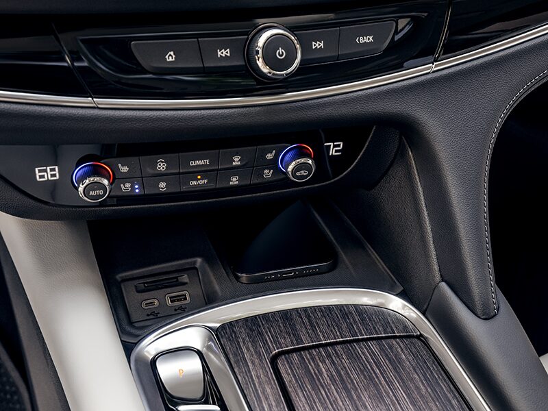 A Closeup of the Wireless Charging Dock in the Enclave