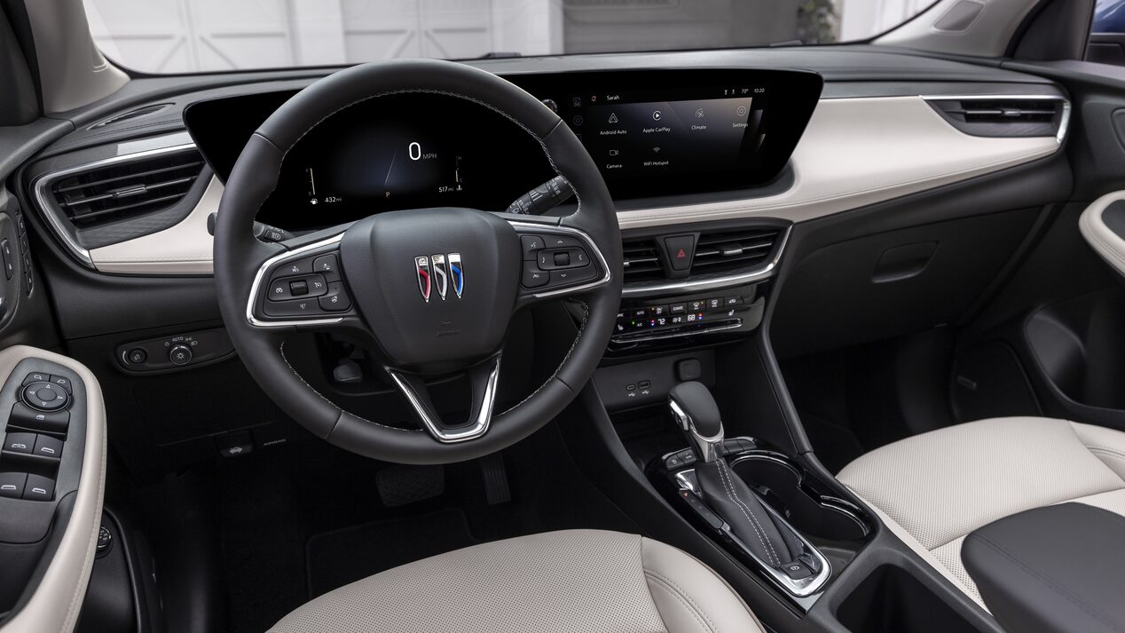 Steering Wheel And Dashboard Inside The 2024 Buick Encore GX Avenir