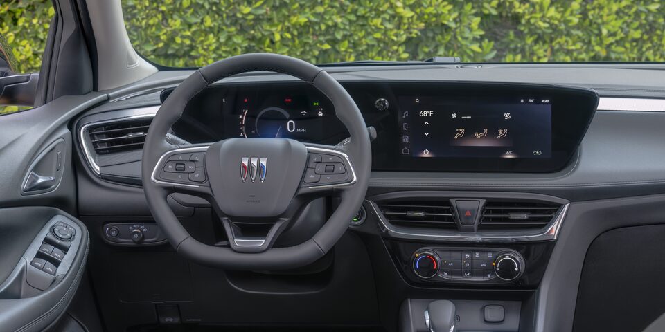 Driver's Side Interior Dashboard And Steering Wheel Inside The 2024 Buick Encore GX ST