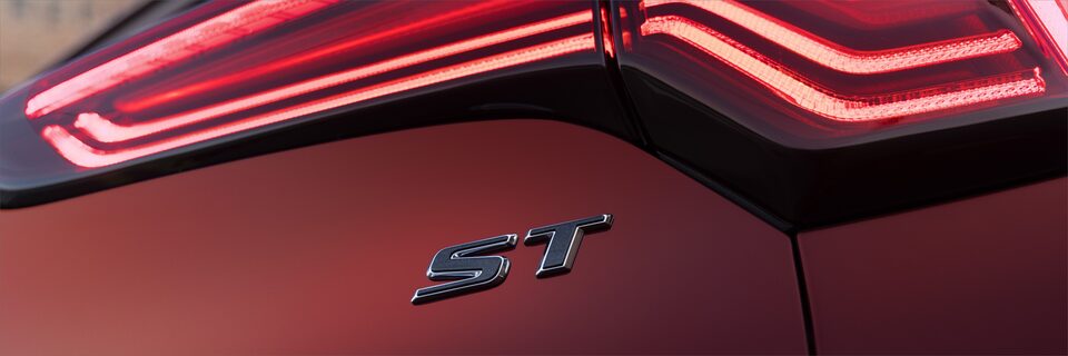 Close-up on the ST Badging of the Buick Encore GX ST