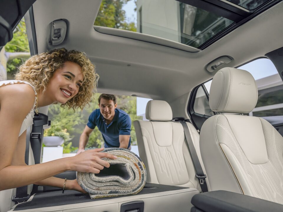 A VIew of the Flat-folding Front-passenger Seatback of the Buick Encore GX Avenir