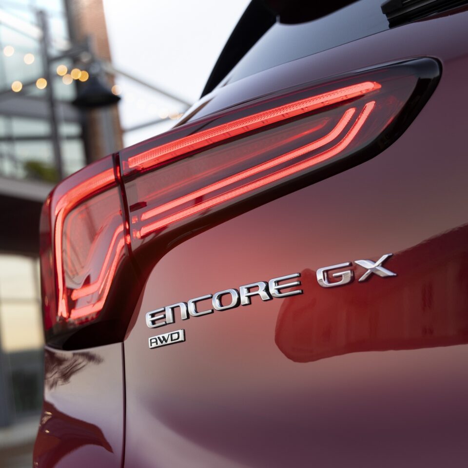 Close-up on the Buick Encore GX Badging and Rear Tail Light