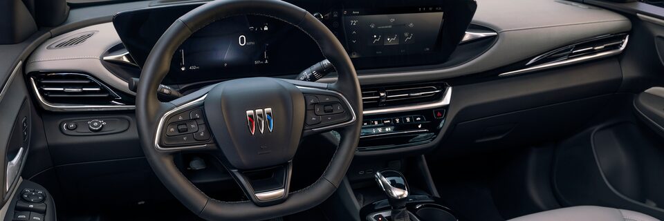 A Driver's View of the Front Interior of the Buick Envista