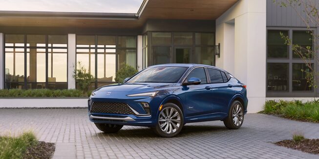 A shot of the New Buick Envista Parked in a Driveway